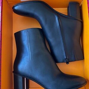 Tory Burch Brooke Stamped Ankle Heel Leather Boots
